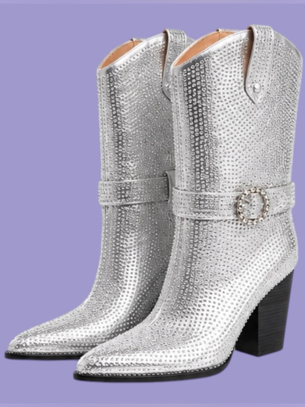 Silver Cowboy Boots - Women's Rhinestone Boots
